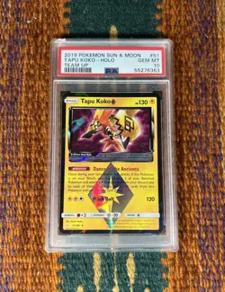 2019 Pokemon: TAPU KOKO 51/181 Holo Rare - Team Up Set Gem Mint - PSA 10 (read) - Image 1