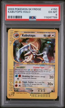 2003 POKEMON SKYRIDGE #150 KABUTOPS-HOLO PSA 6 - Image 1