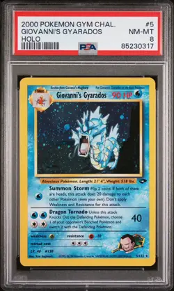 2000 POKEMON GYM CHALLENGE HOLO #5 GIOVANNI'S GYARADOS PSA 8 - Image 2