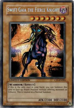 Yugioh Swift Gaia the Fierce Knight CT1-EN004 Secret Rare Limited Edition HP - Image 1