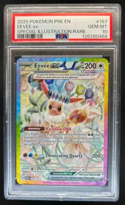 2025 Pokemon SV Prismatic Evolutions - PRE EN Eevee ex #167/131 PSA 10 - Image 1