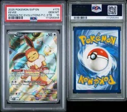 EEVEE PRISMATIC EVOLUTIONS POKEMON CENTER PROMO PSA 10 GEM MINT #173 - Image 1