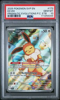 EEVEE PRISMATIC EVOLUTIONS POKEMON CENTER PROMO PSA 10 GEM MINT #173 - Image 2