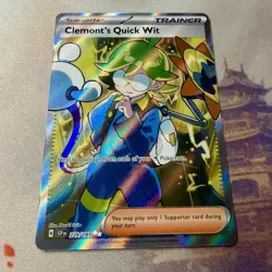 Clemont's Quick Wit 229/191 Sv08: Surging Sparks Full Art Rare Holo Pokemon Card - Image 4