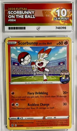 Scorbunny On the Ball Futsal Promo Card 004/005 - Ace 10 Gem Mint 💎 - Image 1