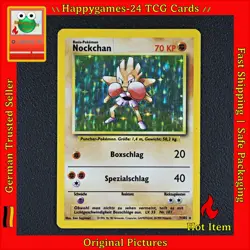 Nockchan - Hitmonchan Pokemon Karte TCG WOTC 7/102 Rare Holo Base Basis-Set /W20 - Image 1