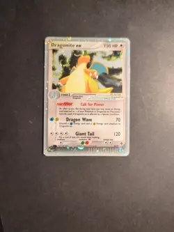 2003 Pokemon EX - Dragon Dragonite ex #90/97 Stage 2/Rare Holo HP Creased Corner - Image 1