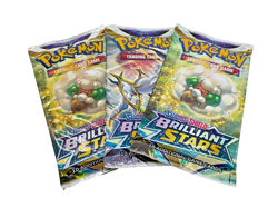 Lot of (3) Pokemon TCG Sword & Shield Brilliant Stars Booster Packs SEALED - Image 1