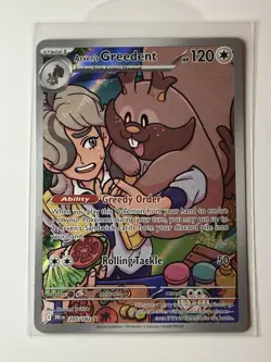 Pokemon TCG SV10 Destined Rivals Arven's Greedent Holo Illustration Rare 205/182 - Image 1