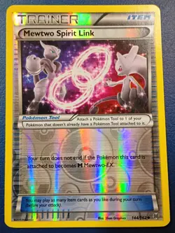 Pokemon - Mewtwo Spirit Link 144/162 - XY BREAKthrough - Reverse HOLO - 2015 LP - Image 1