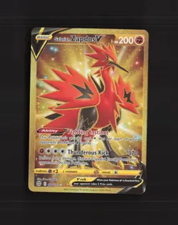 Galarian Zapdos V 182/172 Brilliant Stars Full Art Secret Rare Pokemon Card NM - Image 1