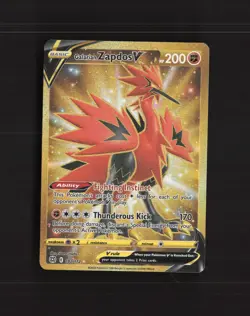 Galarian Zapdos V 182/172 Brilliant Stars Full Art Secret Rare Pokemon Card NM - Image 1