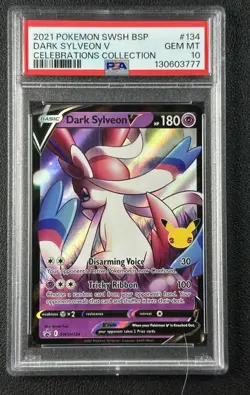 DARK SYLVEON V PSA 10 2021 POKEMON SWSH BLACK STAR PROMOS #SWSH134 CELEBRATIONS - Image 1