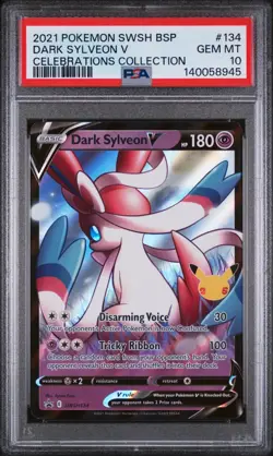 2021 Pokemon Celebration Collection SWSH134 Dark Sylveon Black Star Promo PSA 10 - Image 1