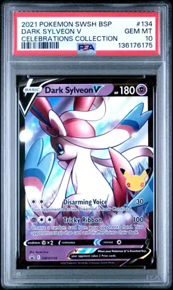 2021 Pokemon Celebration Collection SWSH134 Dark Sylveon Black Star Promo PSA 10 - Image 1