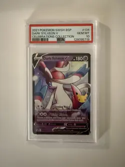 Pokemon 2021 Celebrations Dark Sylveon v Black Star Promo SWSH134 PSA 10 - Image 1