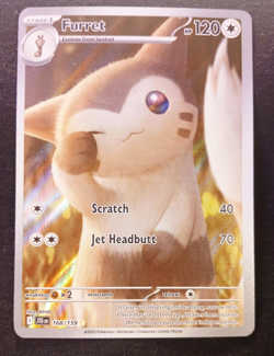 Pokemon TCG Card: Furret 168/159 Sv09: Journey Together IR NM Foil English - Image 1