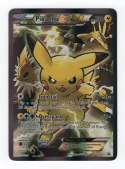 (110039) PIKACHU EX XY124 Black Star Holofoil Promo Card - RED & BLUE COLLECTION - Image 2
