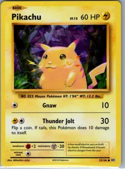 Pikachu - 35/108 (Cracked Ice Holo) - Pokemon Card - NM - Image 1