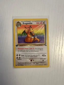 Pokemon TCG Dragonite Fossil 19/62 Non-Holo Unlimited Rare 1st Edition - Image 1