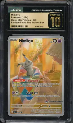 Pokemon CGC 10 Pristine SV Promo - Pokemon Center Stamp Mimikyu SVP075 - Image 1