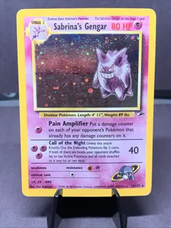 Pokemon TCG Sabrina's Gengar Holo Rare 14/132 Gym Heroes 2000 VTG WOTC Swirl - Image 1