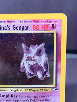 Pokemon TCG Sabrina's Gengar Holo Rare 14/132 Gym Heroes 2000 VTG WOTC Swirl - Image 3
