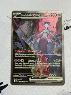 Pokemon TCG Destined Rivals Team Rockets Mewtwo EX Card 231/182 - Image 1