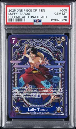 2025 ONE PIECE OP11-A FIST OF DIVINE SPEED #005 LUFFY-TAROU PSA 10 - Image 1