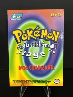 Topps 1999 Pokemon Charizard #E6 of 12 Blue Logo Non-Holo TCG Rare Vintage MT - Image 2