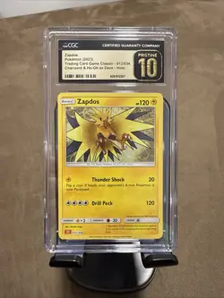 Zapdos Holo Cgc Pristine 10 #012/034 Pokemon Trading Card Game Classic - Image 1