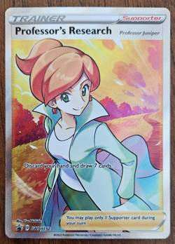 Pokemon TCG Professor's Research Full Art SWSH152 Sword & Shield Promo Holo NM - Image 1