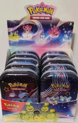 🔥Pokemon TCG Paldean Fates Mini Tin Display Factory Seal On Tins Not On Display - Image 2