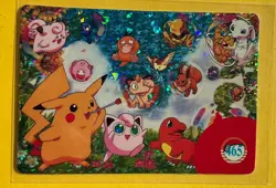 💥 PIKACHU BLOWING BUBBLES Prism Holo Sticker Card Anime Collectible Foil LP 💥 - Image 1