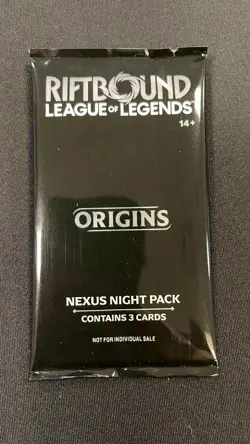Riftbound Origins Nexus Night Pack English 3-Card Pack Sealed promo - Image 1