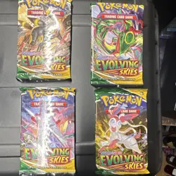 Pokemon TCG Evolving Skies Booster Packs 4x English Umbreon Rayquaza - Image 1