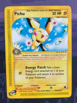 Pichu 58/165 Pokemon Expedition Base Set Rare Card Light Play LP - Image 1