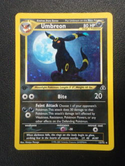 1995-2001 POKEMON Umbreon 13/75 Stamped 1st Edition Holo - Image 1