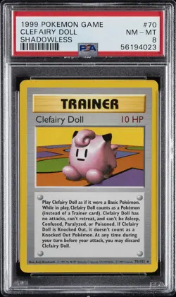 1999 POKEMON BASE SET SHADOWLESS #70 CLEFAIRY DOLL PSA 8 - Image 1