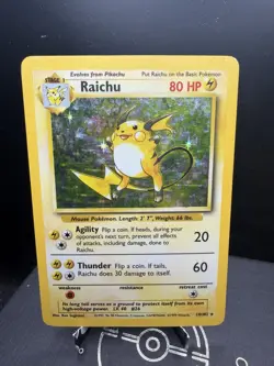 Pokemon TCG WOTC Base Set Raichu 14/102 Holo Rare HP/DMG - Image 1