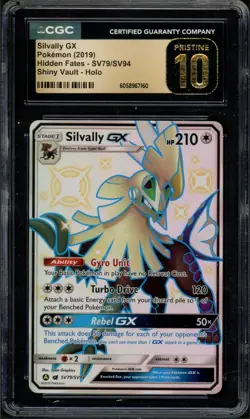 Pokemon CGC 10 Pristine Hidden Fates: Shiny Vault Full Art Silvally GX SV79/SV94 - Image 1