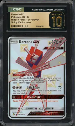 Pokemon CGC 10 Pristine Hidden Fates: Shiny Vault Full Art Kartana GX SV73/SV94 - Image 1