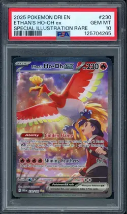 Pokemon PSA 10 Destined Rivals Special Illustration Rare Ethan's Ho-Oh 230/182 - Image 1