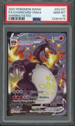 Pokemon PSA 10 Shining Fates: Shiny Vault Full Art Charizard VMAX SV107/SV122 - Image 1