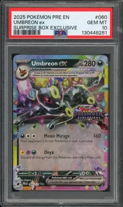 Pokemon PSA 10 Prismatic Evolutions Surprise Box Stamp Umbreon EX 060/131 - Image 1