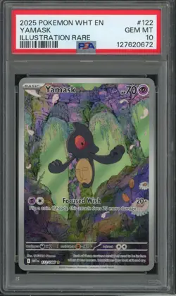 Pokemon PSA 10 Gem Mint White Flare Illustration Rare Yamask 122/086 - Image 1