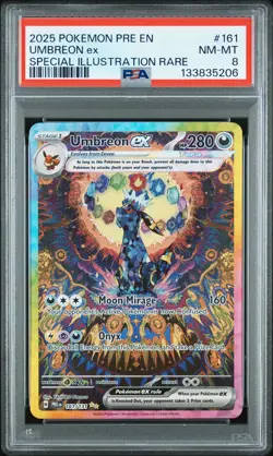 2025 POKEMON PRE EN-PRISMATIC EVOLUTIONS #161 UMBREON EX PSA 8 - Image 1