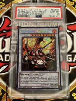 YuGiOh VERMILLION DRAGON MECH #INOV-EN081🔥PSA 10 GEM🔥1st ED-2016 SECRET RARE - Image 1