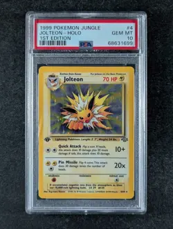 1999 Pokemon JOLTEON #4/64 Jungle 1st Edition Galaxy Holo Rare English PSA 10 - Image 1
