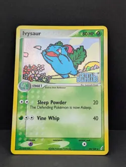 Ivysaur 34/100 Crystal Guardians Reverse Holo Rare Pokemon TCG Nintendo LP - Image 3